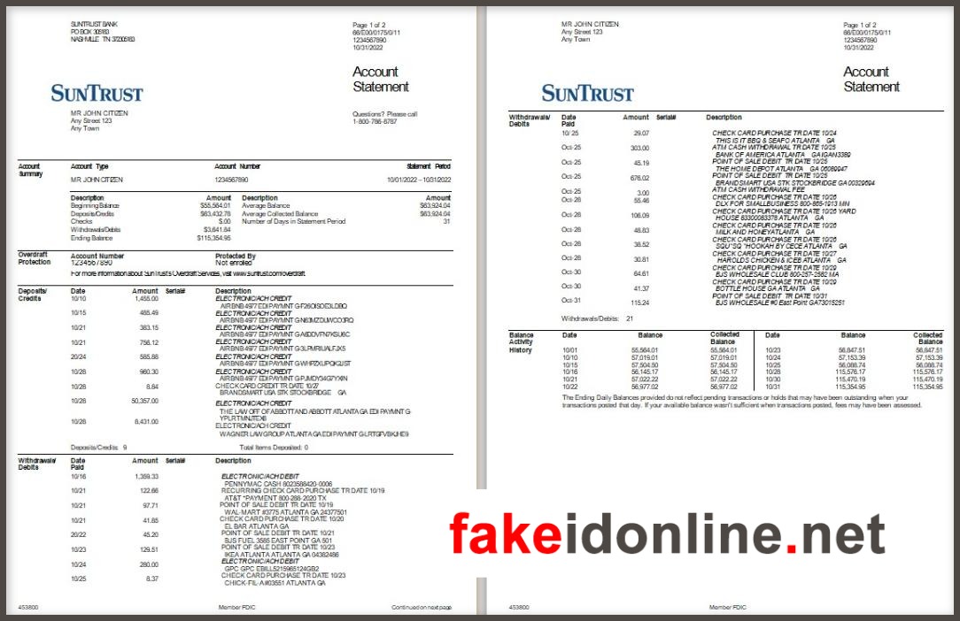Navy Federal Editable Word Bank Statement